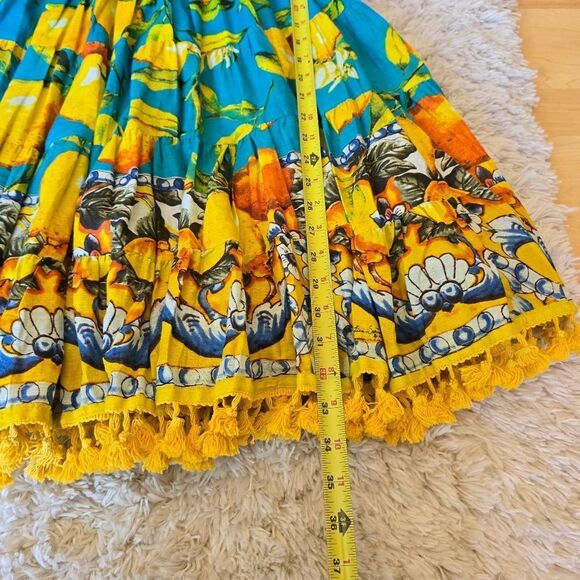 ANTICA SANTORIA Floral Yellow and Blue Sundress One Size Summer Dress - Picture 6 of 9